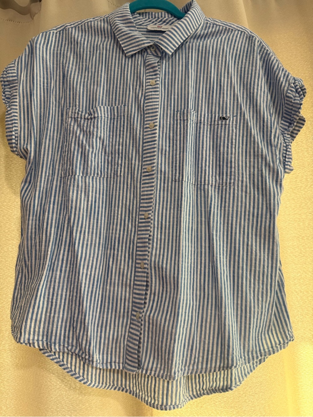 Vineyard Vines Blue and White Striped Button-Down Shirt